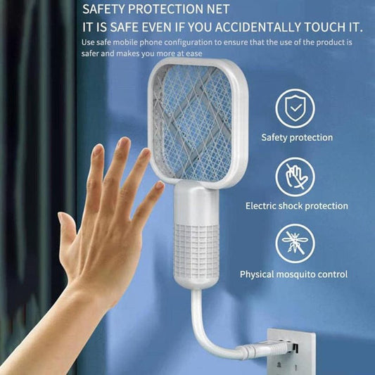 Electric Mini USB Mosquito Killer Racquet – 3-in-1 Zapper Lamp & Night Bulb | Portable Insect Catcher