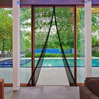 Magic Mesh Magnetic Mosquito Door Screen – 2 Panels, 20 Tacks & 12 Hooks | 83×39.5 Inches